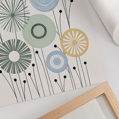Retro poster Geometrische Blumen