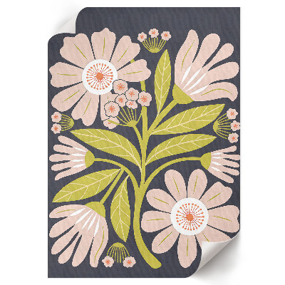 Kunstdruck leinwand Retro-Blumen