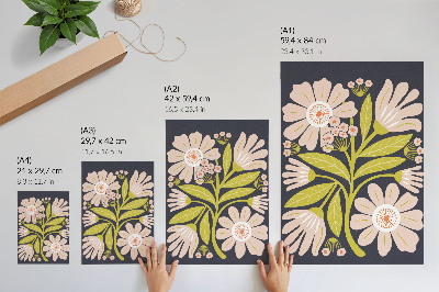 Kunstdruck leinwand Retro-Blumen