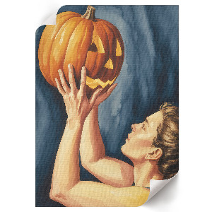 Kunstdruckposter mit Halloween-Kürbis