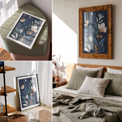 Poster leinwand Blüten und Blätter
