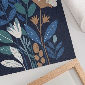 Poster auf Leinwand mit Motiv aus Blüten und Blättern