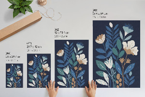 Poster auf Leinwand mit Motiv aus Blüten und Blättern