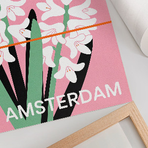 Poster Kunstdruck mit Blumenmotiv