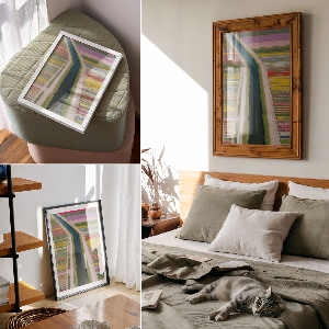 Wandposter mit Blumenfeldern