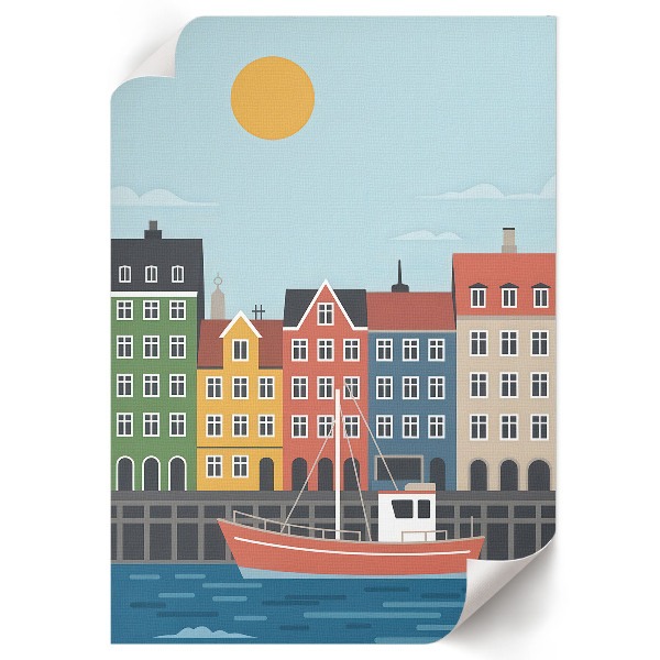 Kunstdruck Poster mit Motiv „Hafenstadt”