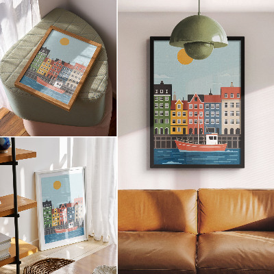 Kunstdruck poster Hafenstadt