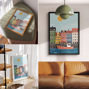 Kunstdruck Poster mit Motiv „Hafenstadt”