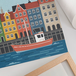 Kunstdruck Poster mit Motiv „Hafenstadt”