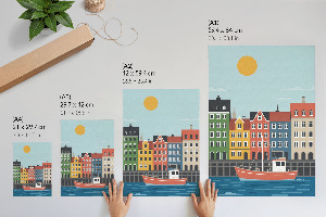 Kunstdruck Poster mit Motiv „Hafenstadt”