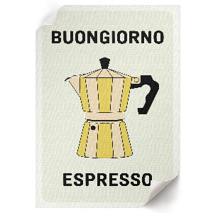 Bilderposter mit italienischem Kaffee-Motiv