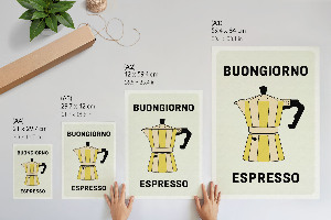 Bilderposter mit italienischem Kaffee-Motiv