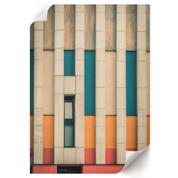 Poster-Kunstdruck mit farbenfroher Architektur