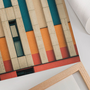 Poster-Kunstdruck mit farbenfroher Architektur