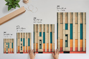 Poster-Kunstdruck mit farbenfroher Architektur