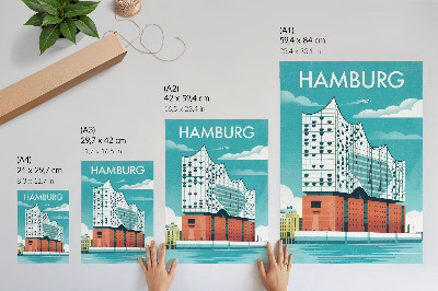 Wand poster Hamburg-Illustration