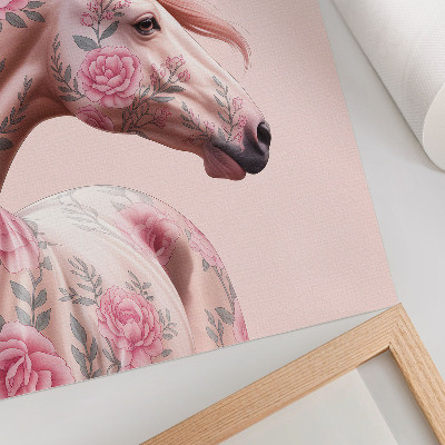 Kunstdruck poster Blumenpferd