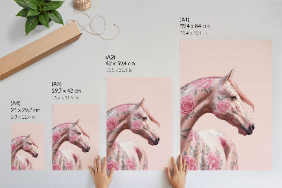 Kunstdruck poster Blumenpferd
