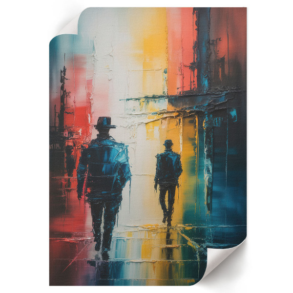 Poster-Kunstdruck mit Stadtmotiv bei Nacht