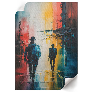 Poster-Kunstdruck mit Stadtmotiv bei Nacht