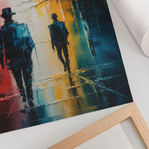 Poster-Kunstdruck mit Stadtmotiv bei Nacht