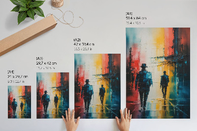 Poster kunstdruck Stadt bei Nacht