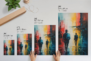 Poster-Kunstdruck mit Stadtmotiv bei Nacht