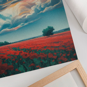 Kunstdruck auf Leinwand mit Motiv Mohnfelder