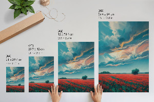 Kunstdruck auf Leinwand mit Motiv Mohnfelder