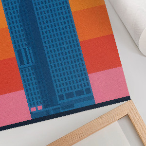 Kunstdruck mit abstrakter Stadtansicht