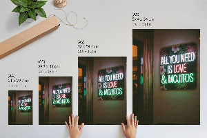 Retro-Poster mit Neon-Mojito-Motiv