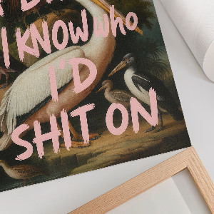 Retro plagát Vtáky s nápisom