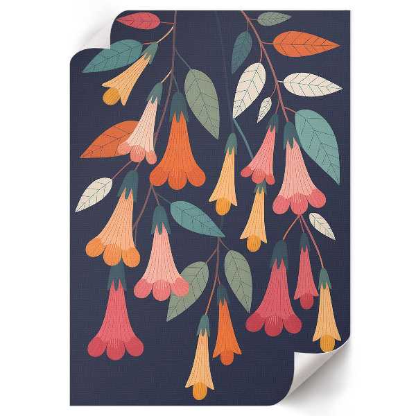 Poster-Kunstdruck mit Blumenmuster