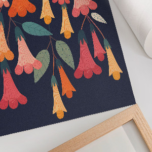 Poster-Kunstdruck mit Blumenmuster