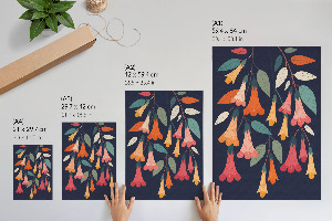 Poster-Kunstdruck mit Blumenmuster