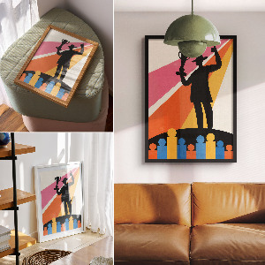 Wandposter mit Siegesillustration
