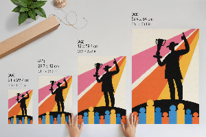 Wandposter mit Siegesillustration