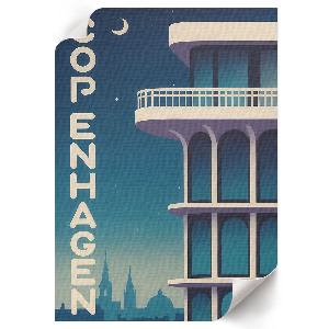 Poster auf Leinwand mit Motiv Kopenhagen bei Nacht