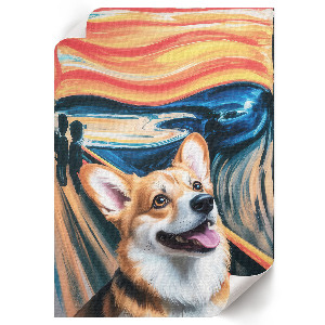 Kunstdruck auf Leinwand mit Motiv „Der Schrei“ und Hund