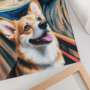 Kunstdruck auf Leinwand mit Motiv „Der Schrei“ und Hund