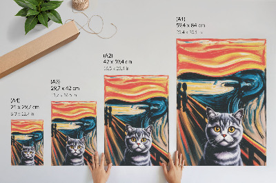 Poster auf leinwand Der Schrei und die Katze