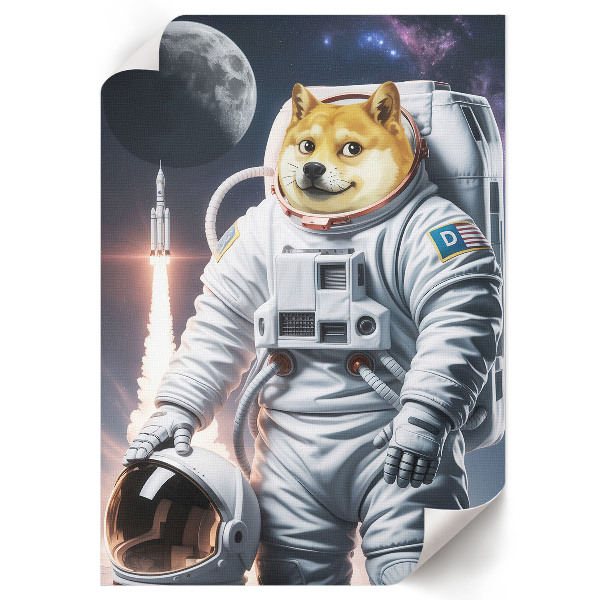 Poster kunstdruck Astronautenhund