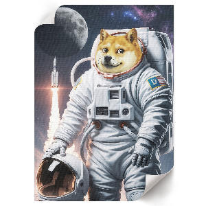 Poster kunstdruck Astronautenhund