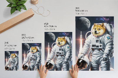 Poster kunstdruck Astronautenhund