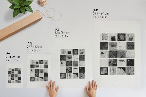 Kunstdruck-Poster mit schwarz-weißem Mosaikmotiv
