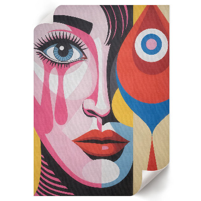 Poster leinwand Buntes Gesicht