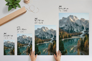 Poster-Kunstdruck mit Berglandschaft