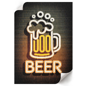 Kunstdruck auf Leinwand mit Neonbier-Motiv