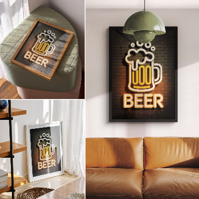 Kunstdruck leinwand Neonbier