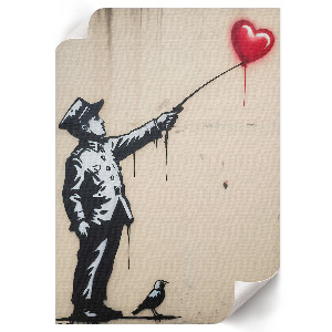 Retro plagát Graffiti na stene